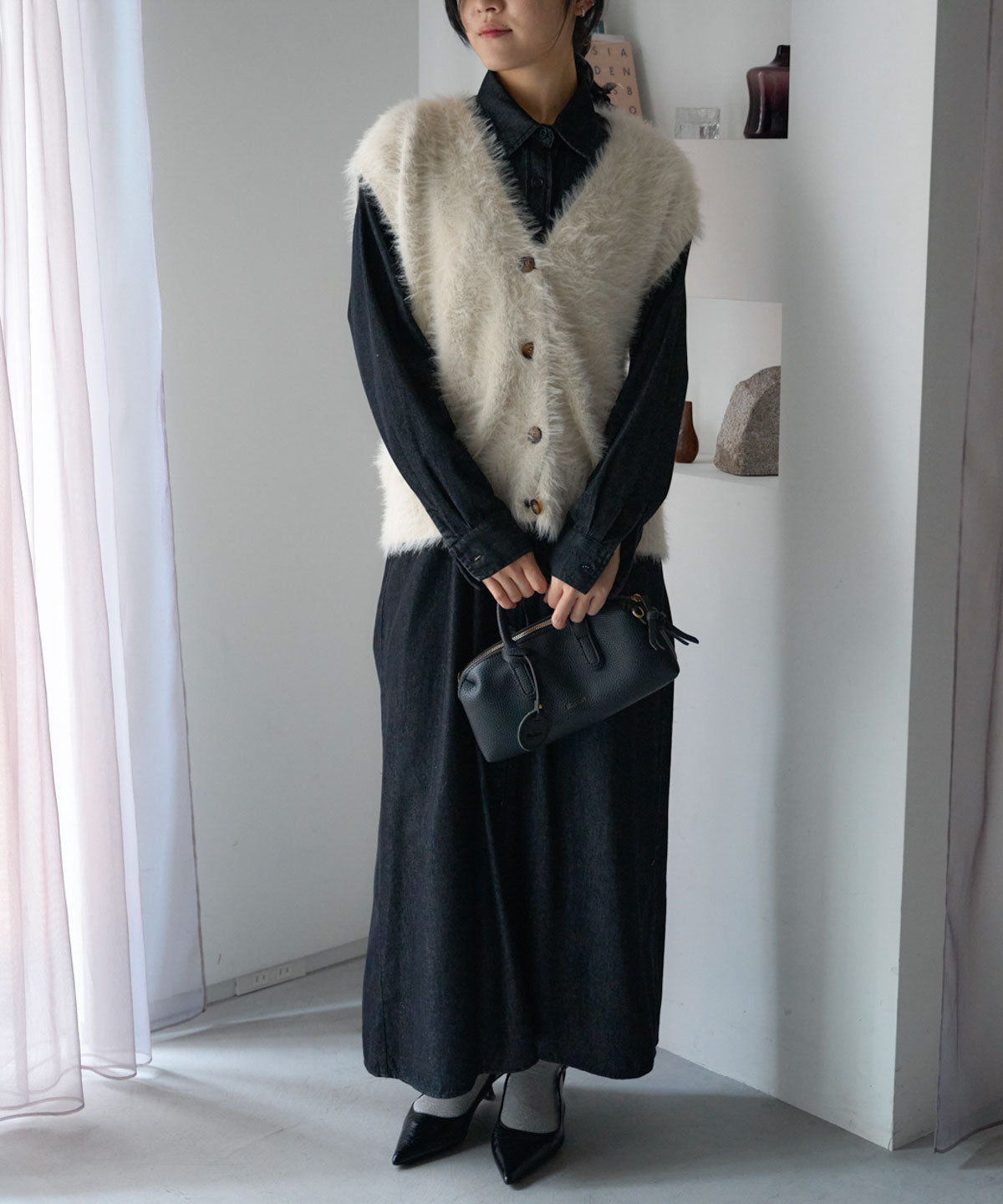 シャギーニットベスト