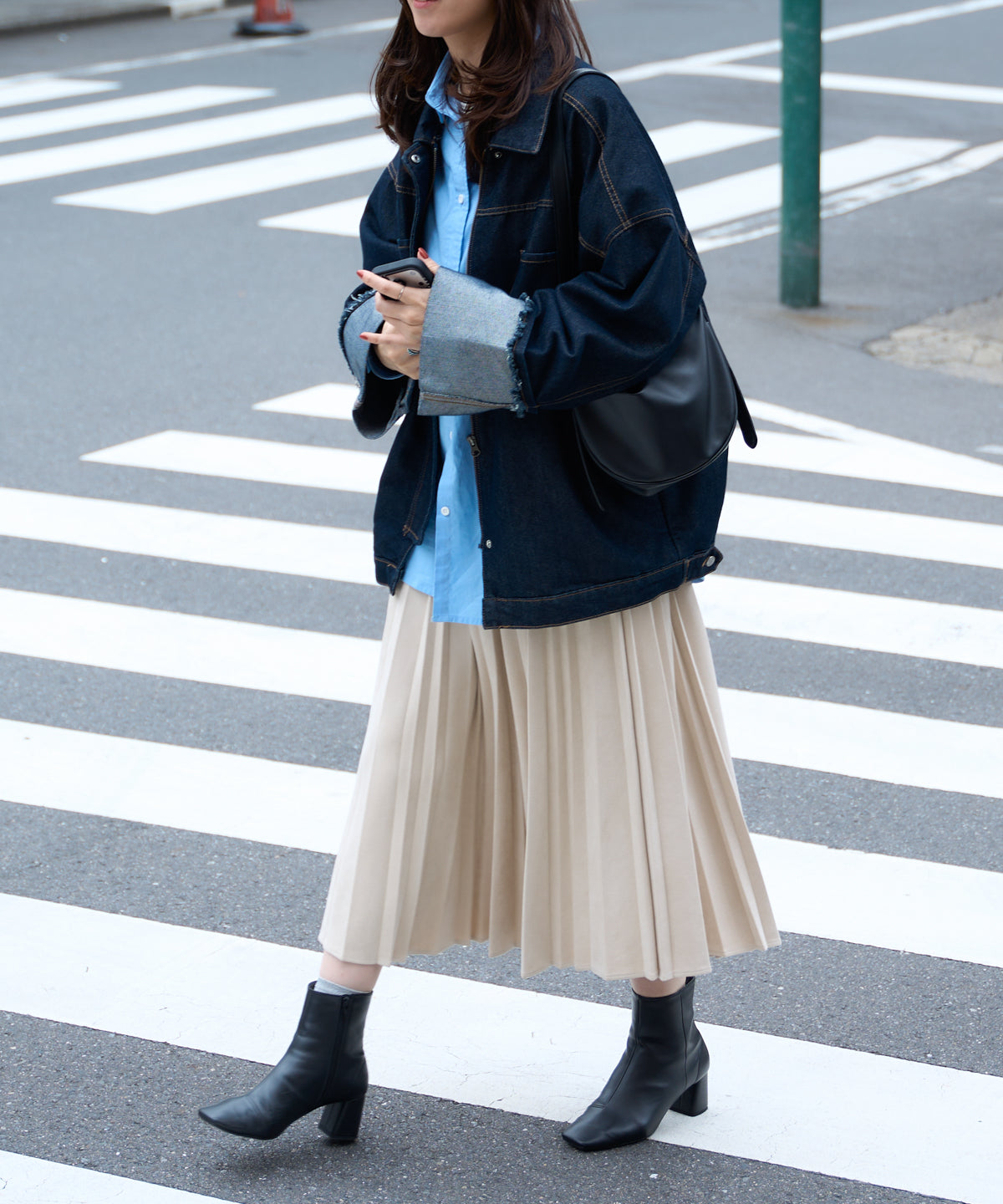 ポンチスエードプリーツスカート