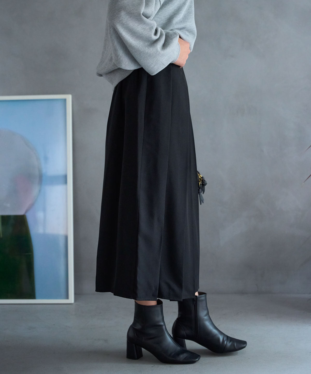 ボックスフロント プリーツスカート