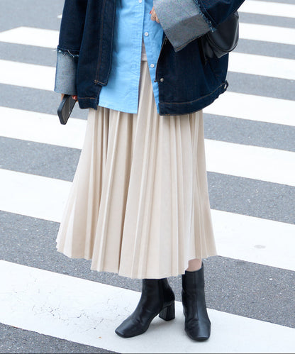 ポンチスエードプリーツスカート