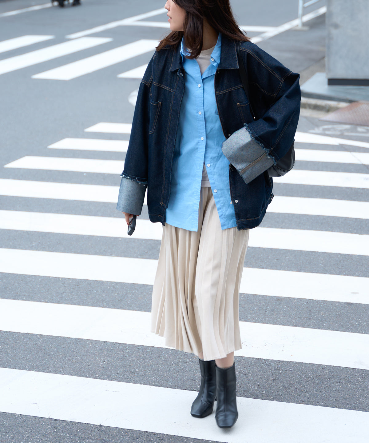 ポンチスエードプリーツスカート