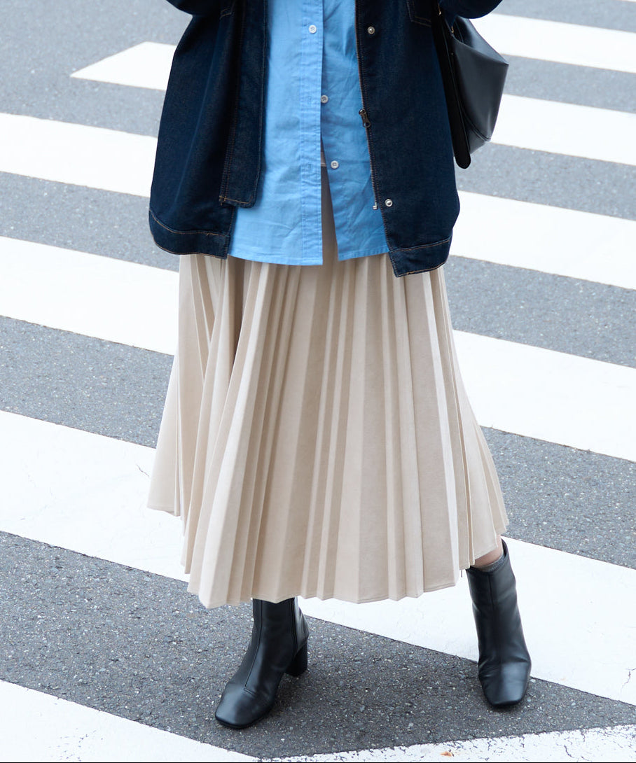 ポンチスエードプリーツスカート