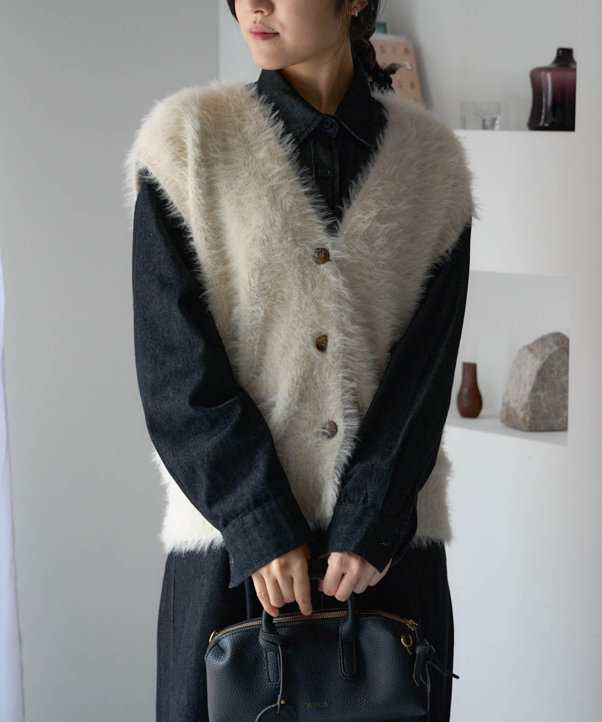 シャギーニットベスト