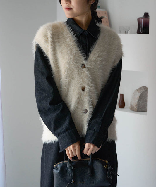 シャギーニットベスト