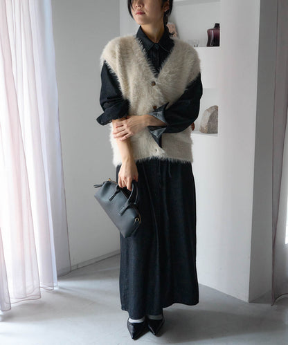 シャギーニットベスト