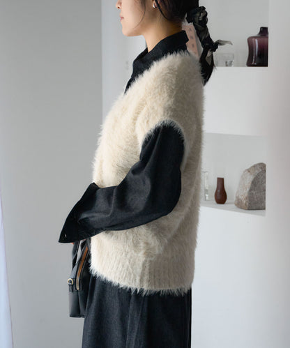 シャギーニットベスト