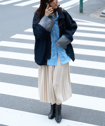 ポンチスエードプリーツスカート