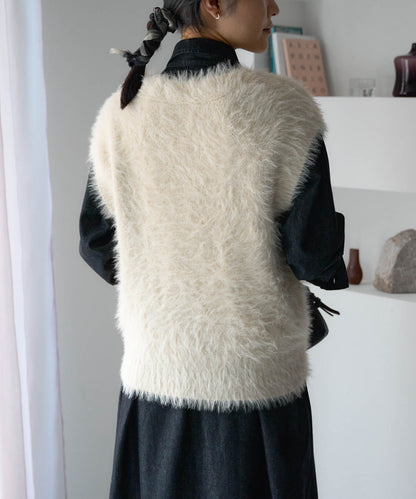 シャギーニットベスト