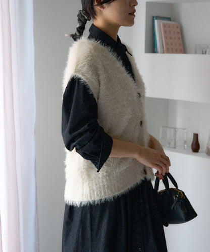 シャギーニットベスト