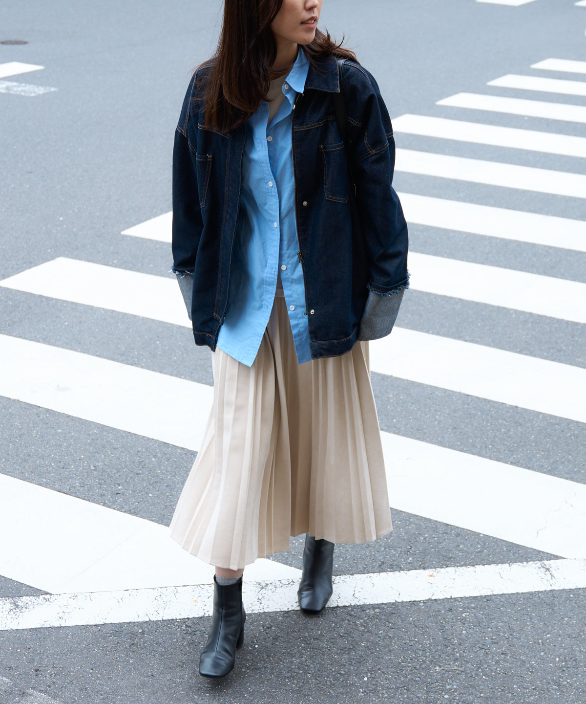 ポンチスエードプリーツスカート