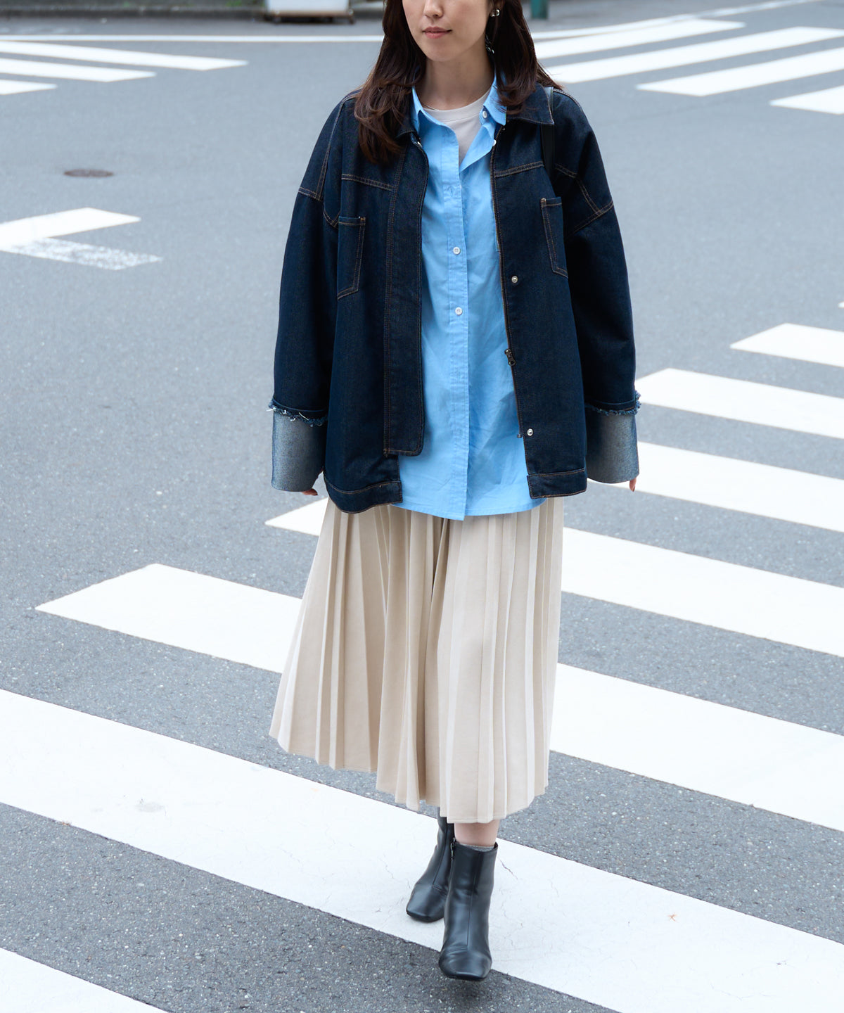 ポンチスエードプリーツスカート