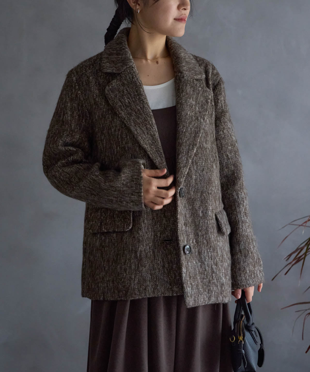 シャギーテーラードジャケット