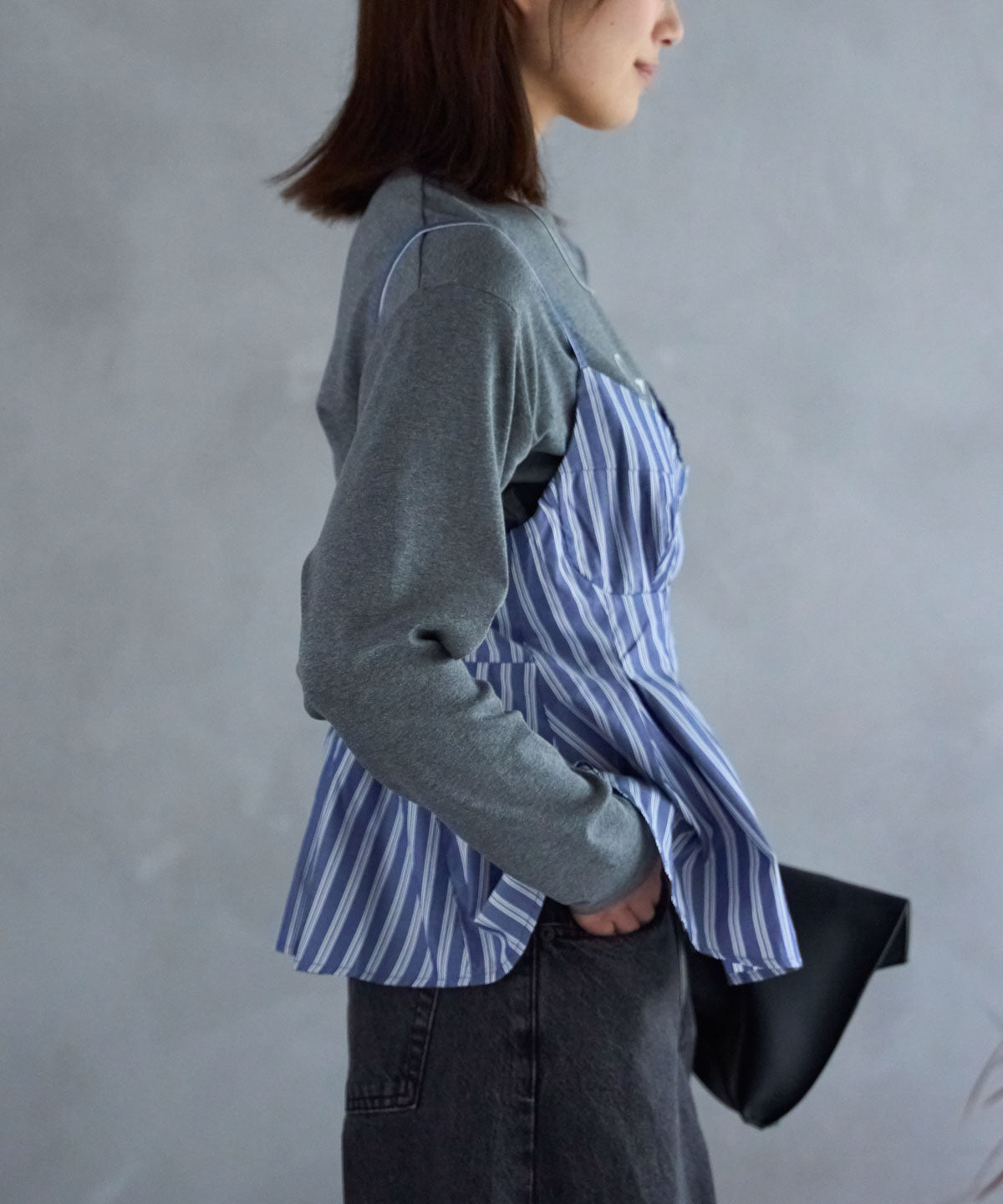 ペプラムストライプビスチェ