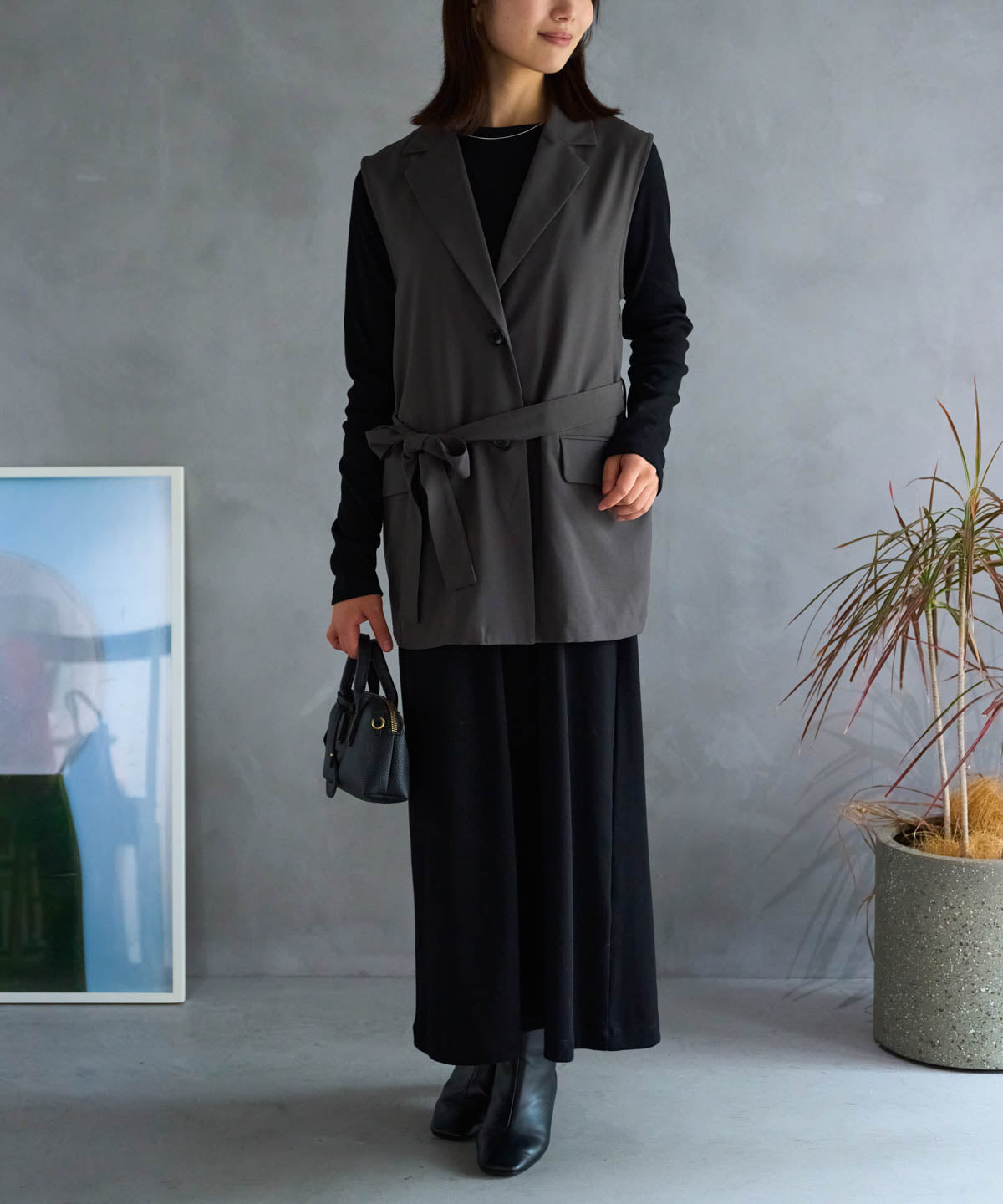 ベルト付きジレ/セットアップ対応