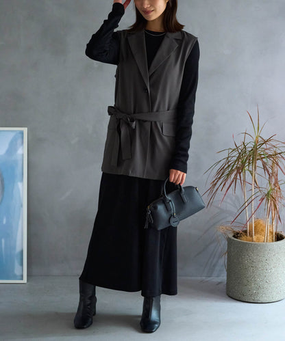 ベルト付きジレ/セットアップ対応