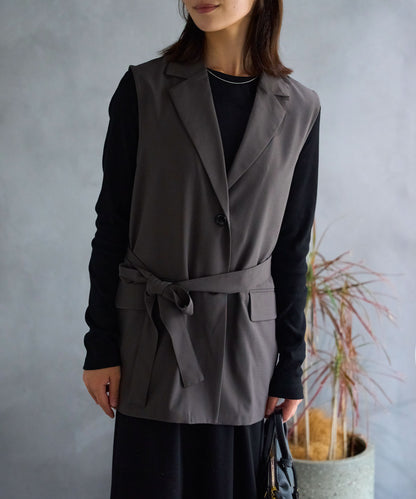 ベルト付きジレ/セットアップ対応