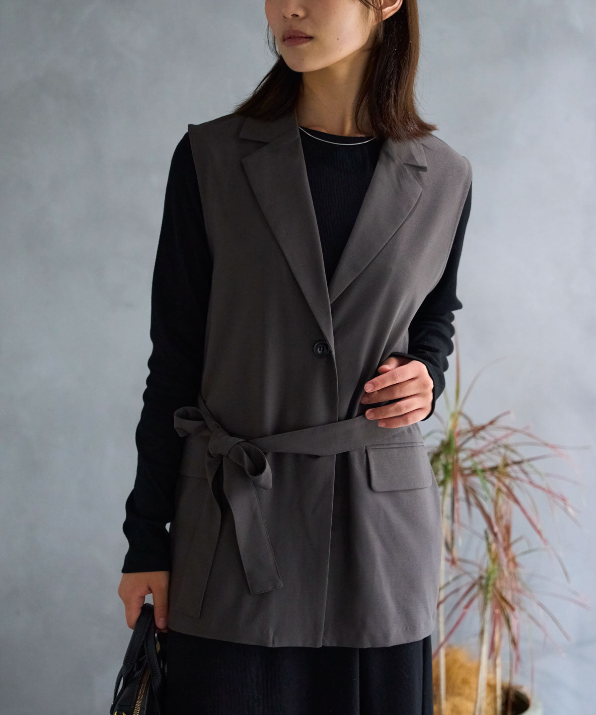 ベルト付きジレ/セットアップ対応