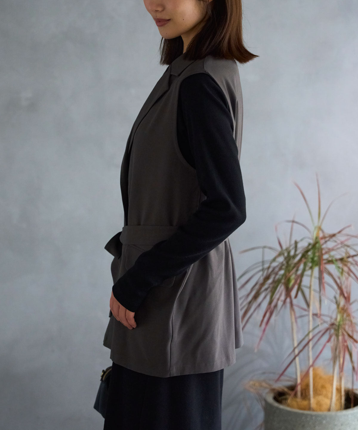 ベルト付きジレ/セットアップ対応