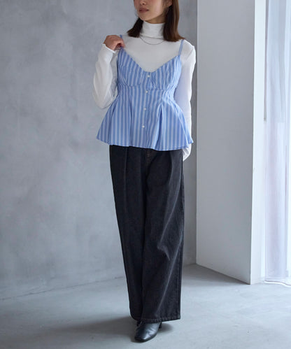 ペプラムストライプビスチェ