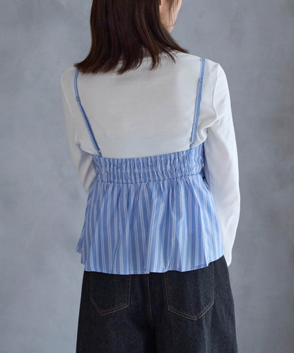 ペプラムストライプビスチェ