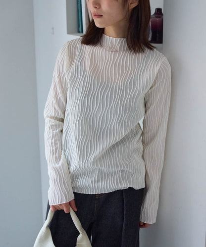 ウェーブストライププチハイネックプルオーバー