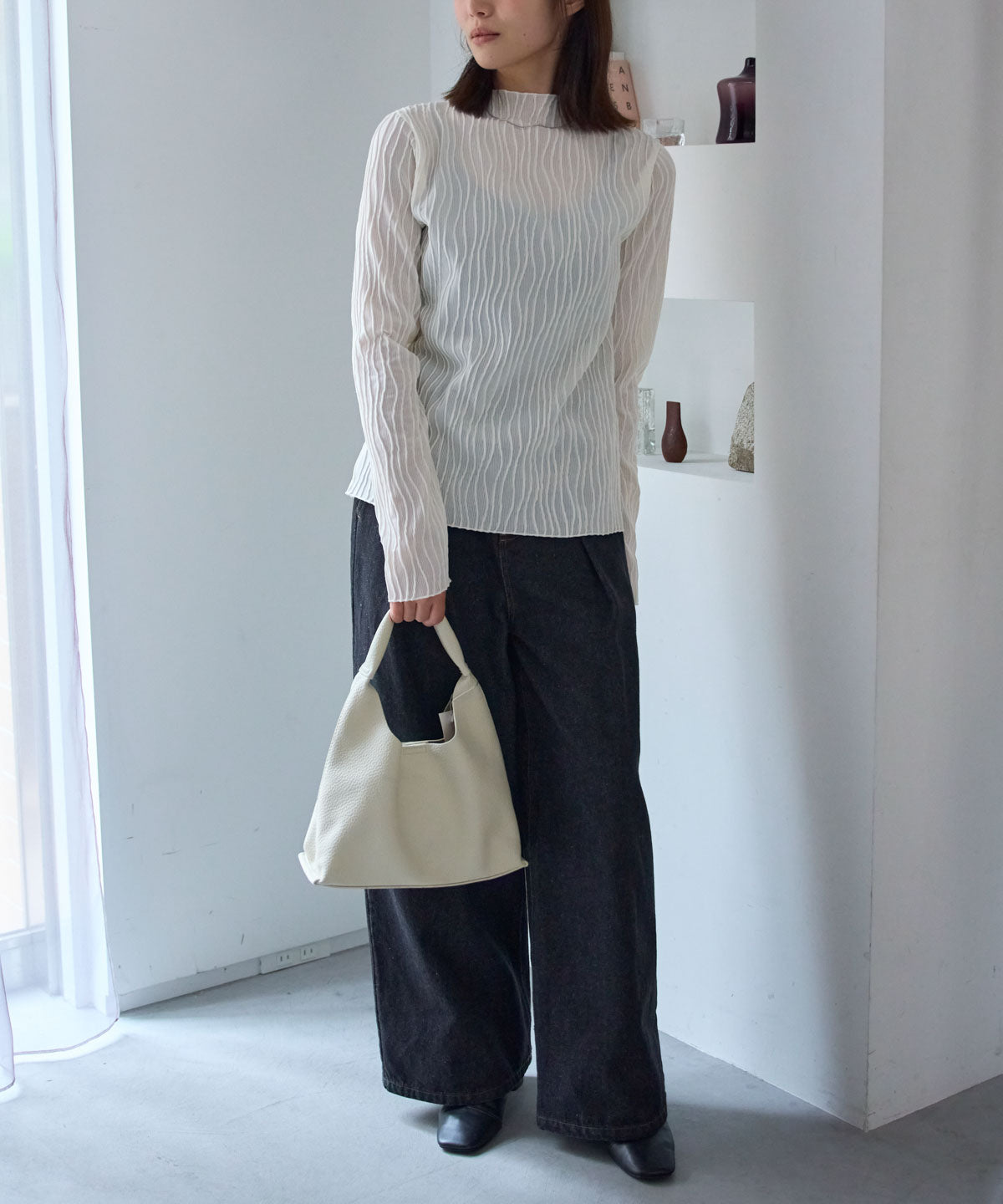 ウェーブストライププチハイネックプルオーバー