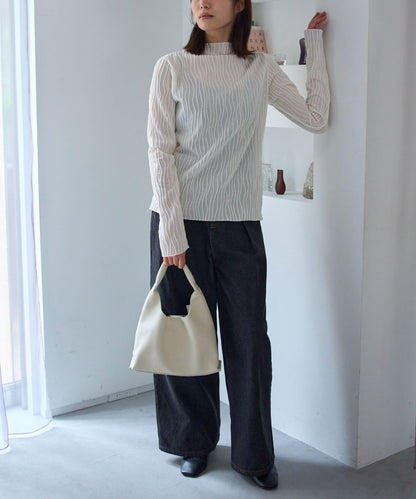 ウェーブストライププチハイネックプルオーバー