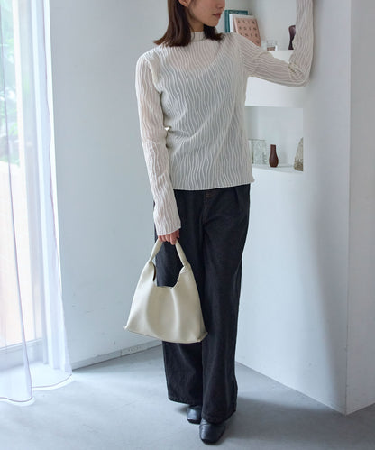 ウェーブストライププチハイネックプルオーバー