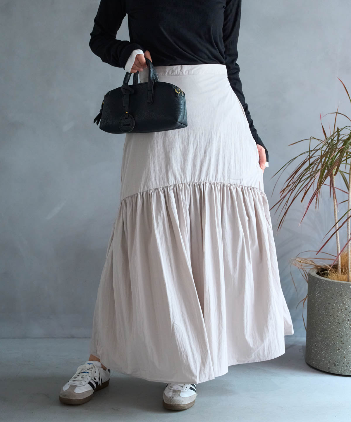 ラウンドギャザーロングスカート