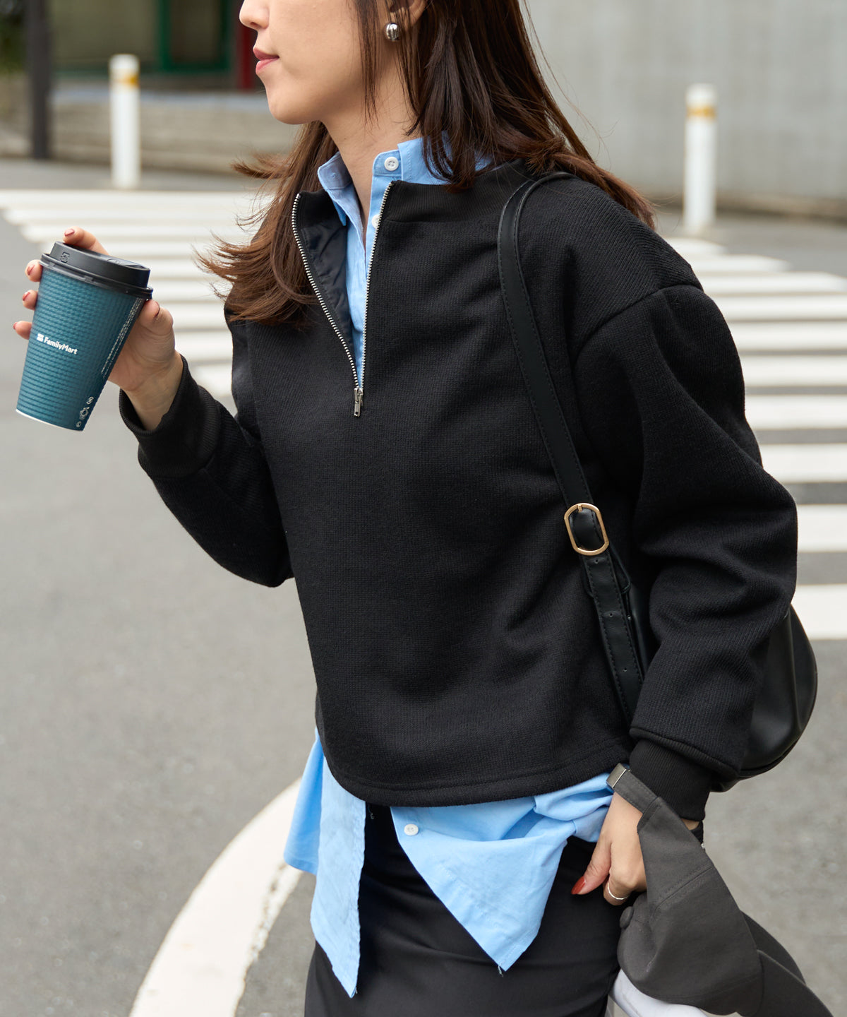 ジップアップ プルオーバー