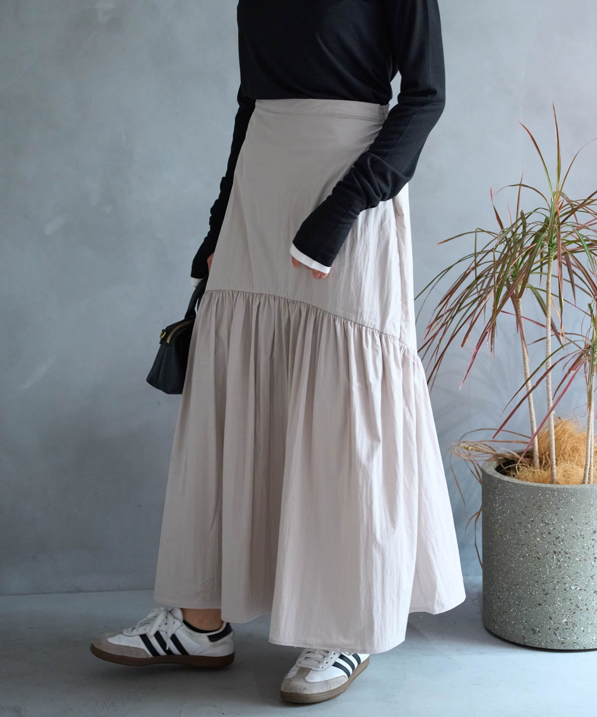 ラウンドギャザーロングスカート