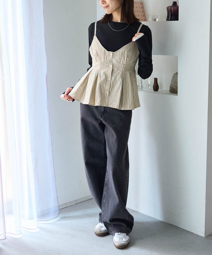 ペプラムストライプビスチェ