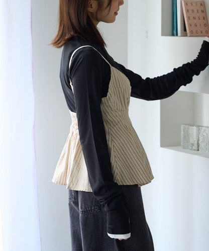 ペプラムストライプビスチェ