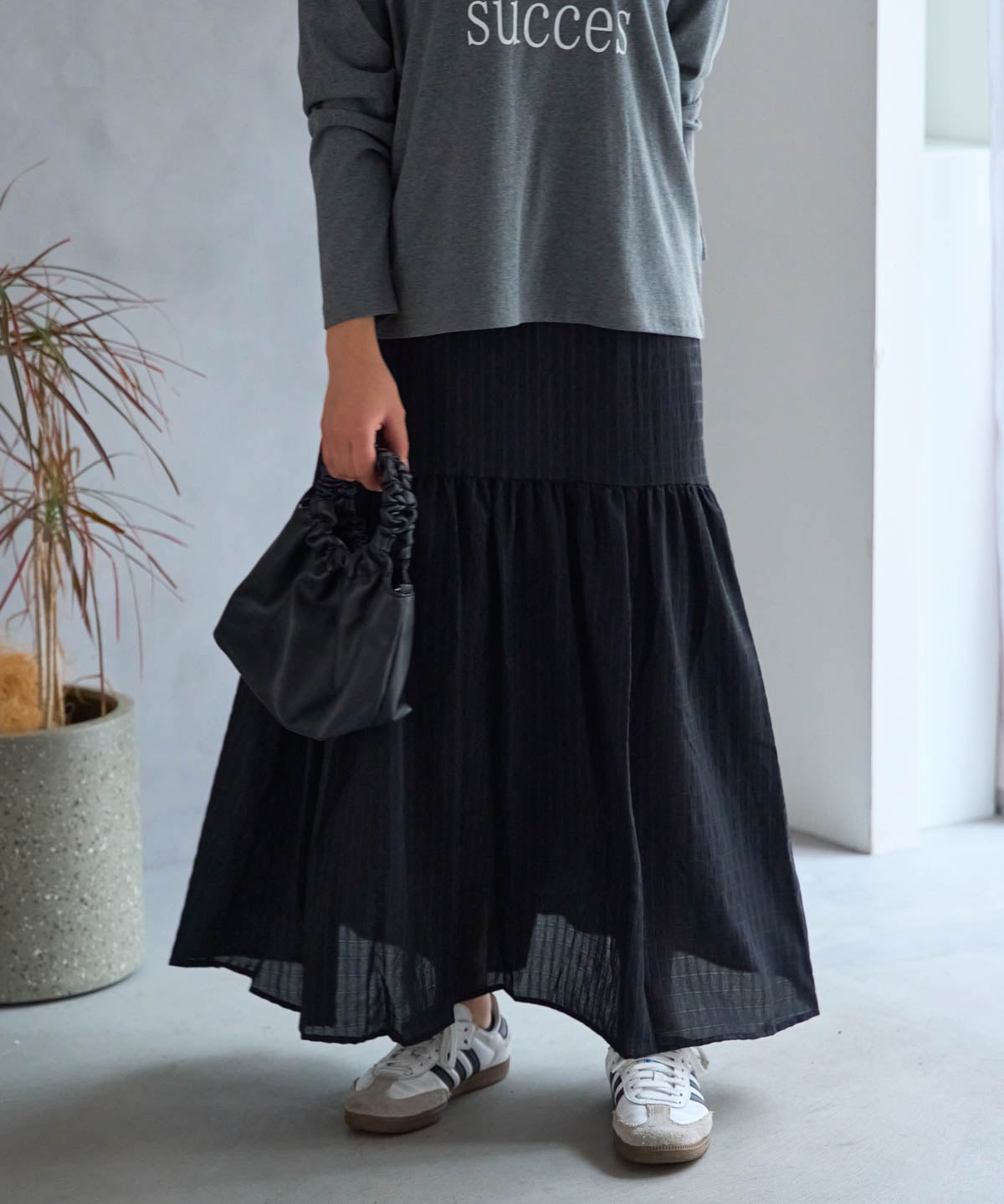 ギャザーフレアスカート