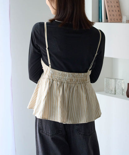 ペプラムストライプビスチェ