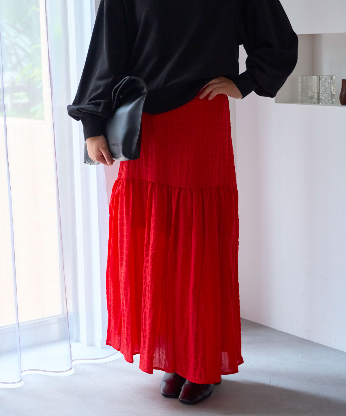 ギャザーフレアスカート