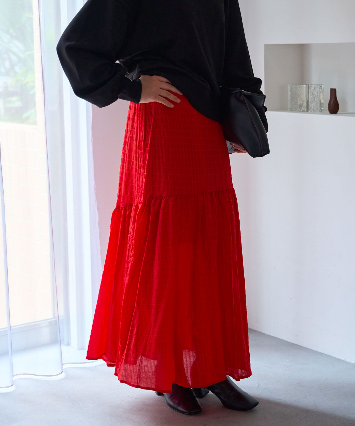 ギャザーフレアスカート