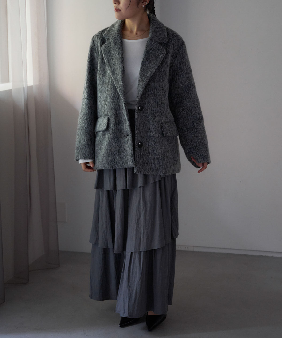 シャギーテーラードジャケット