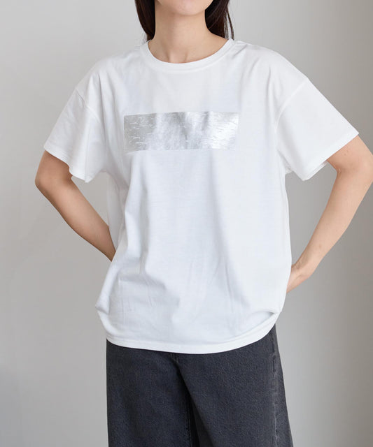 箔プリント半袖Tシャツ