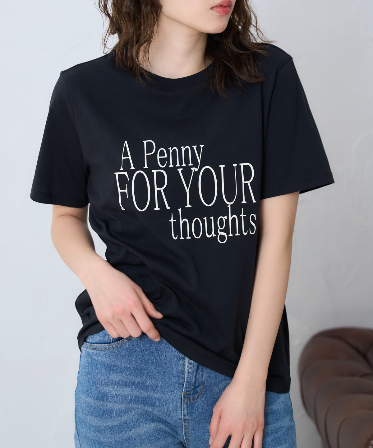 'THOUGHTS' ロゴ 半袖サイロTシャツ/コットンTシャツ