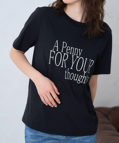 'THOUGHTS' ロゴ 半袖サイロTシャツ/コットンTシャツ