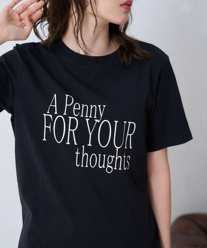 'THOUGHTS' ロゴ 半袖サイロTシャツ/コットンTシャツ