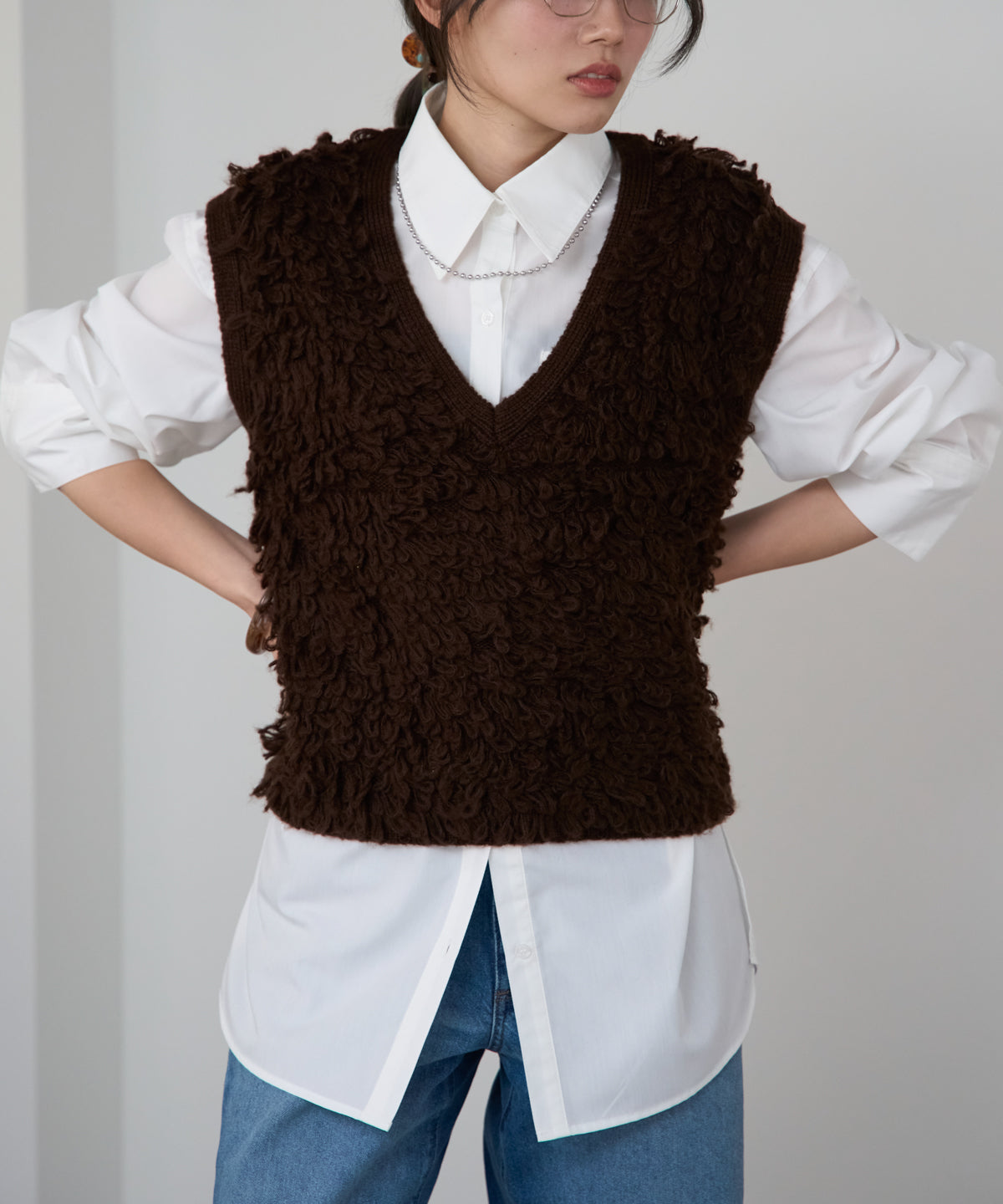 ループヤーンニットベスト