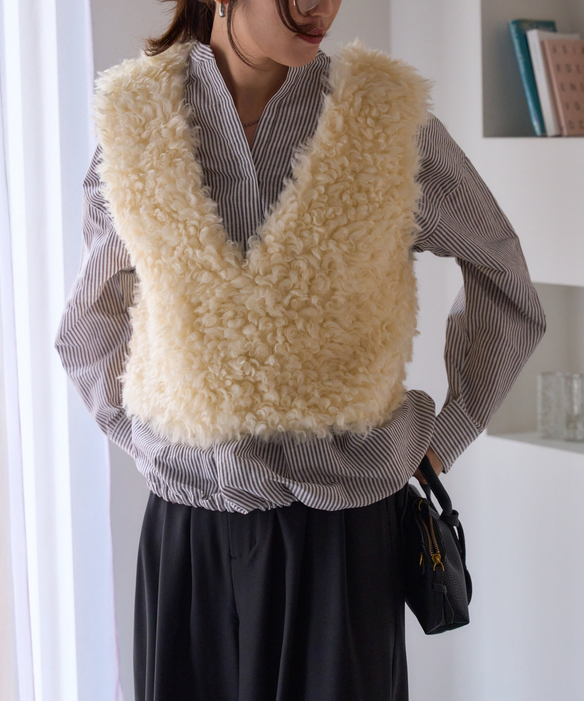 前後2way プードルボアベスト