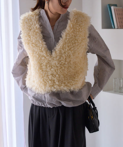 前後2way プードルボアベスト