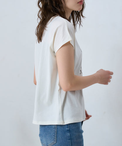 フロントロゴ フレンチスリーブTシャツ/サイロ コットンTシャツ