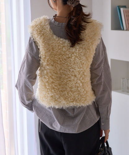 前後2way プードルボアベスト