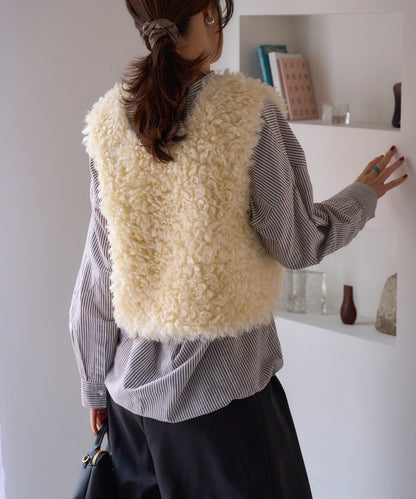 前後2way プードルボアベスト