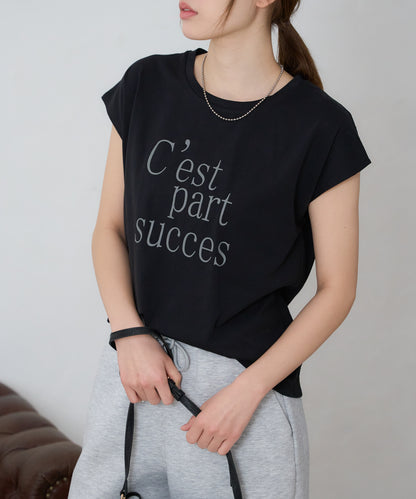 フロントロゴ フレンチスリーブTシャツ/サイロ コットンTシャツ