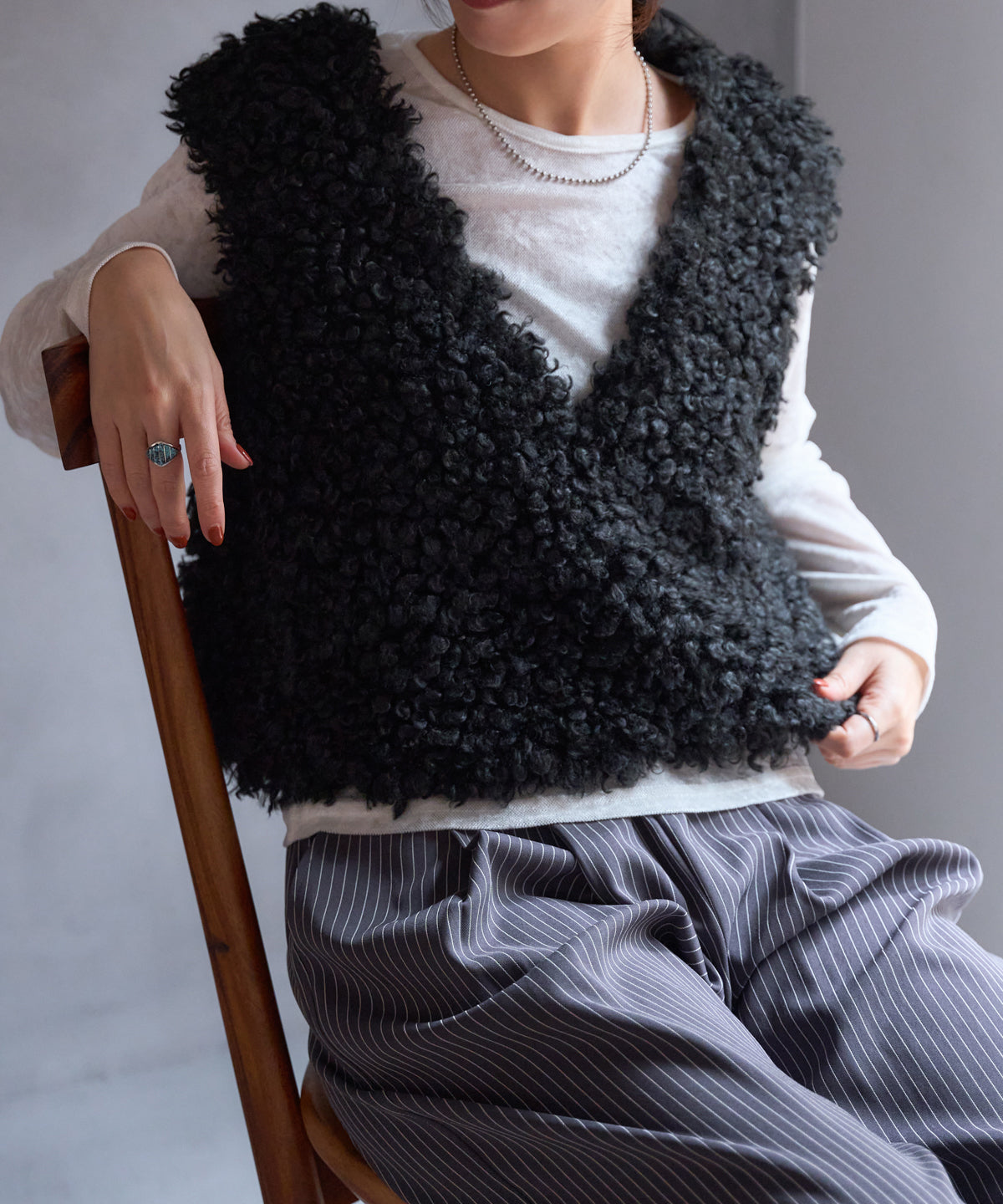 前後2way プードルボアベスト